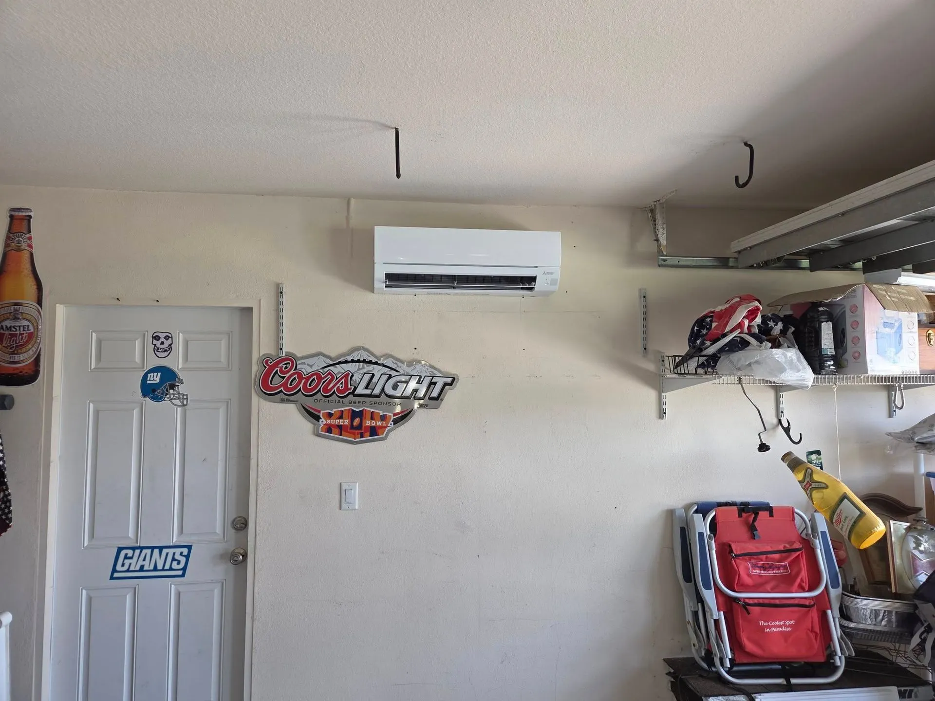 Ductless mini-split cooling system installed in garage in Cape Coral, FL