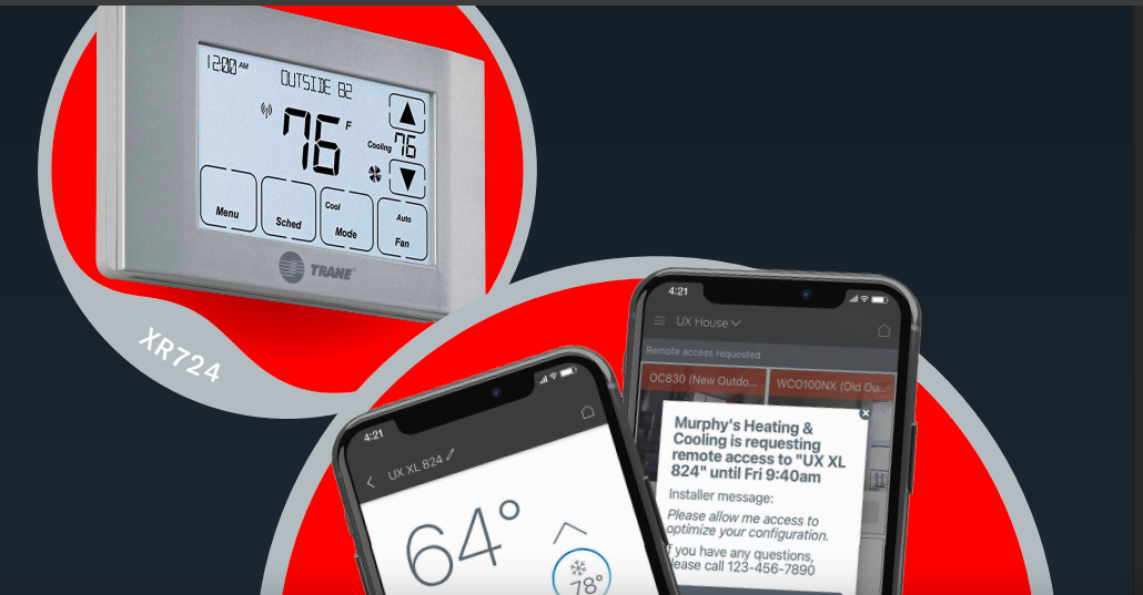 Trane smart thermostat and home comfort controls